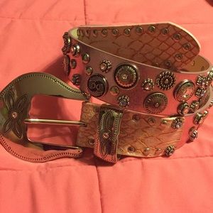 Pink Studded Western Belt (33")